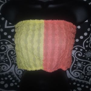Size XL Tube Top peach/yellow so cute